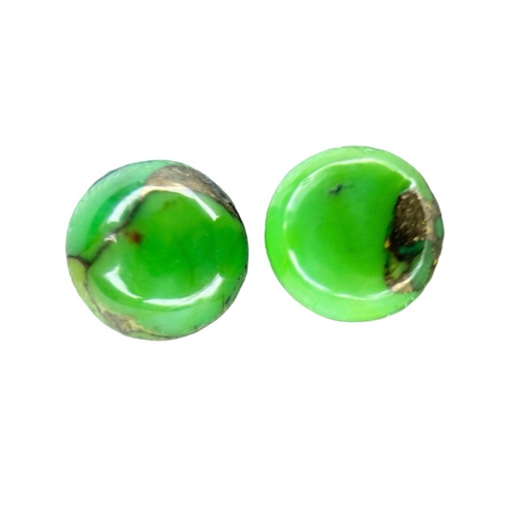 1.47 CTW Green Turquoise | Grade AA | Natural Round 6mm | 2 Pieces - Picture 1 of 3